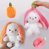 18cm NEW HOT Cute Strawberry Carrot Rabbit Plush Toy Stuffed Ingenious Into Fruit Transform Baby Cuddly Bunny Doll Birthday Gift