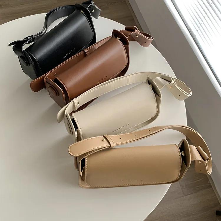 Saddle Bag Women Simple Solid Color Temperament Single Shoulder Crossbody bags Cute Casual Commuter Bags purses and handbags sac