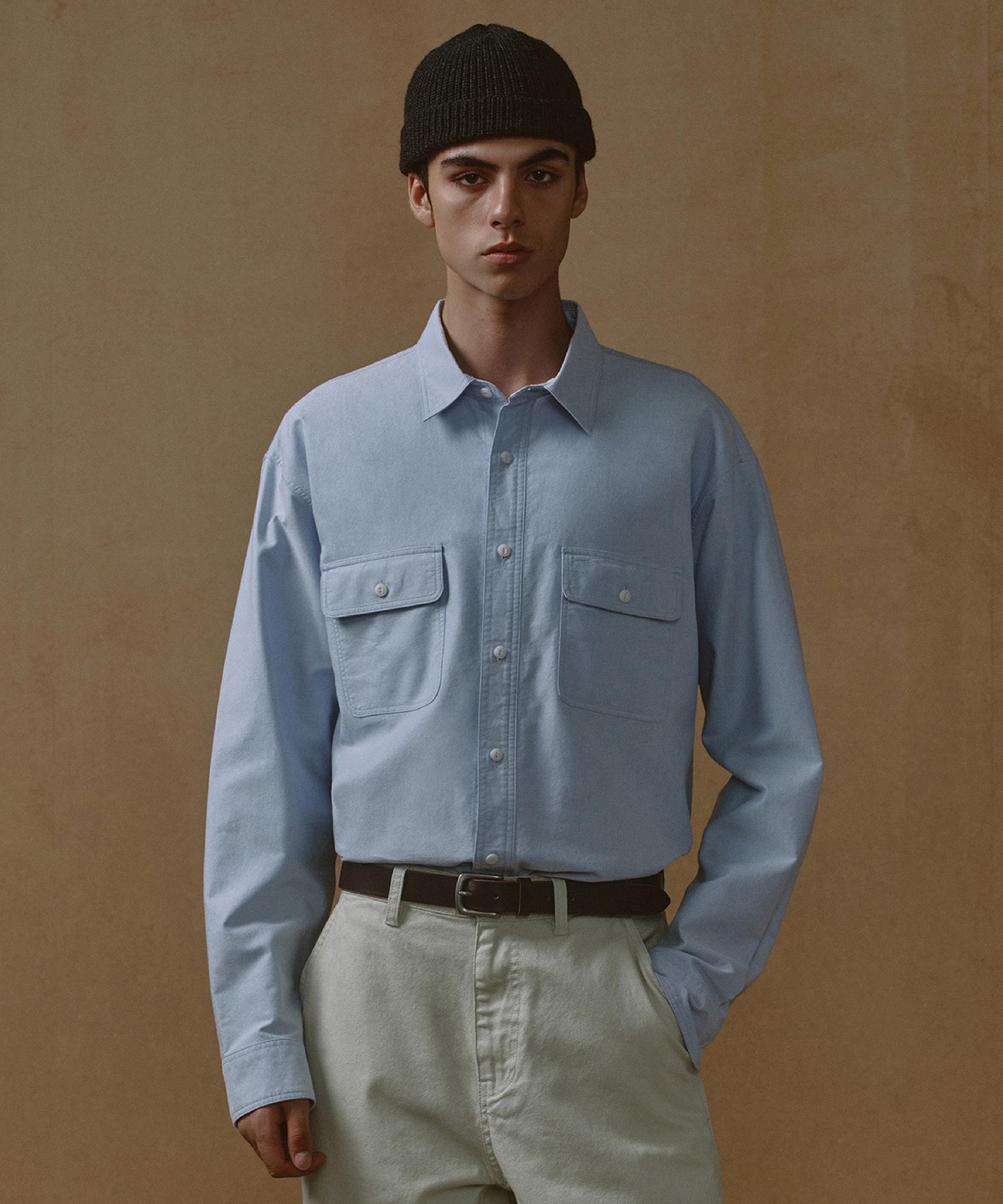 Musinsa Standard Oxford Work Shirt [Sky Blue] Sky Blue/S
