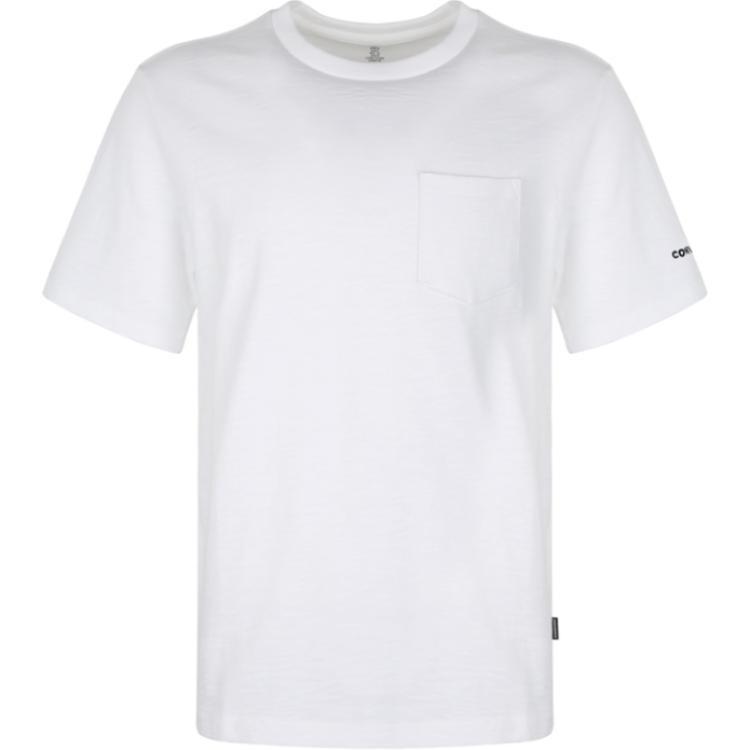 Men s Converse Classic Basic Casual Short Sleeve White 10008444-A01 M