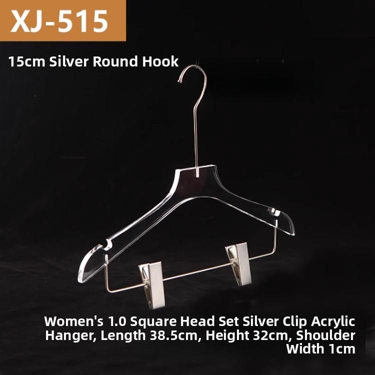 Acrylic Clothes Hanger Transparent Crystal Luxury Children's Women's Clothing Hanger Pants Clip for Clothing Store