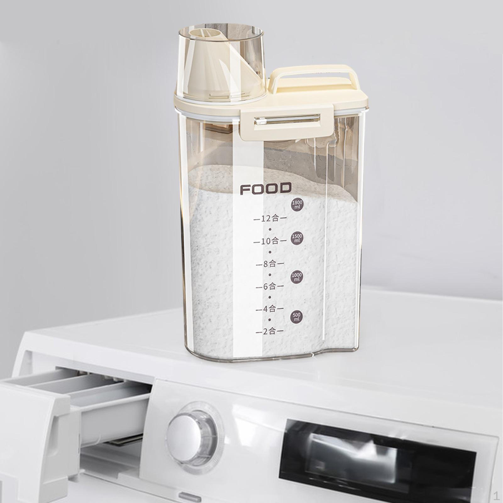 

Держатель свежего стирального порошка со шкалой для организации ванной комнаты 1.95L