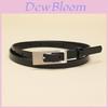 Simple Solid Color Silver Buckle Decoration Women Slim Waist Belt For Office Work And Casual Wear