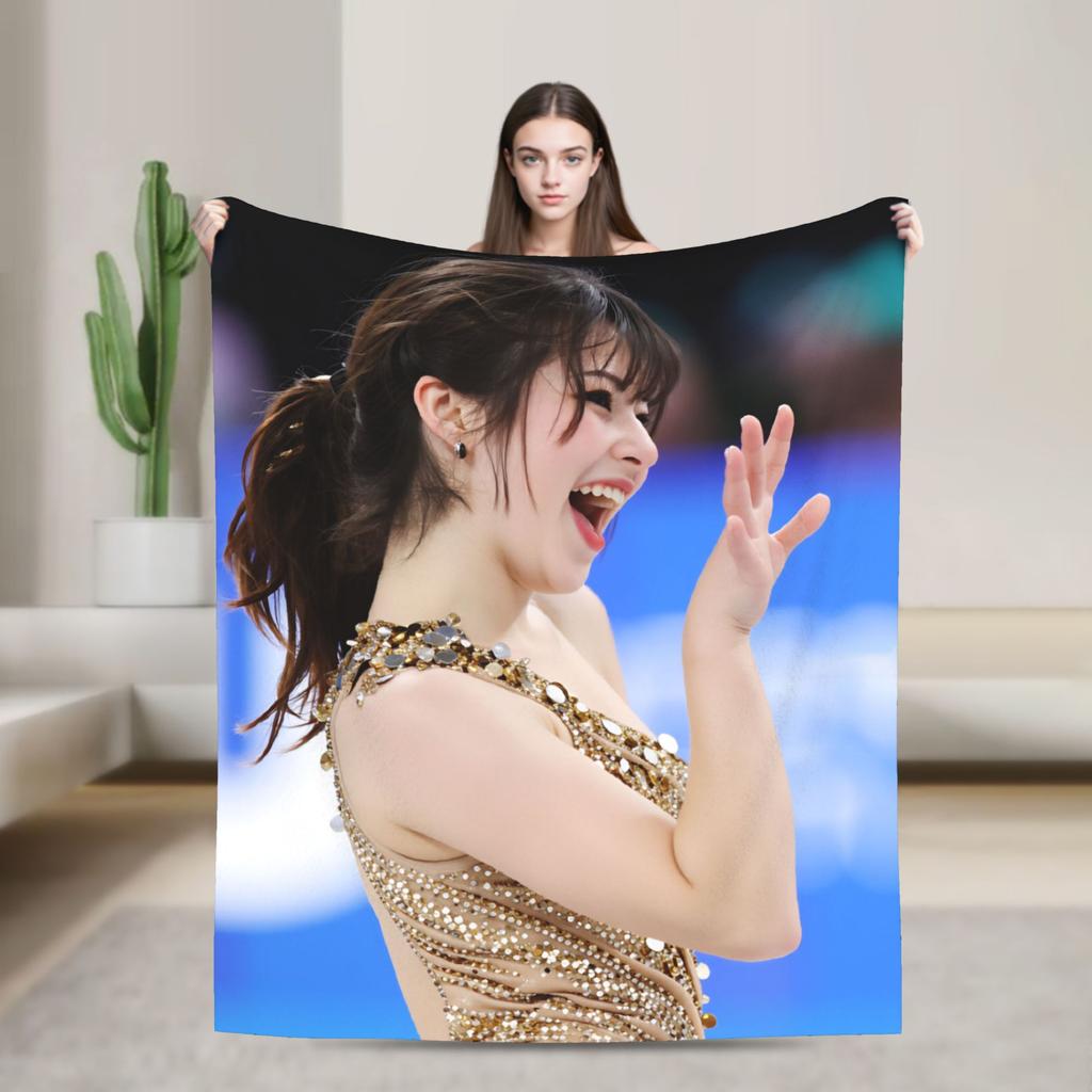 Alysa Liu Warm Blanket For Living Room Trend Throw Blanket Winter Travel Office Flannel Bedspread