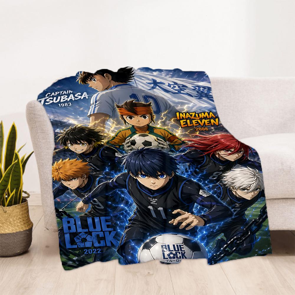 1pc Captain Tsubasa Blue Lock Fusion Outdoor Blanket, Soft And Comfortable Blanket, Casual Warm, Camping Travel Blanket, Birthday Gift. M714092