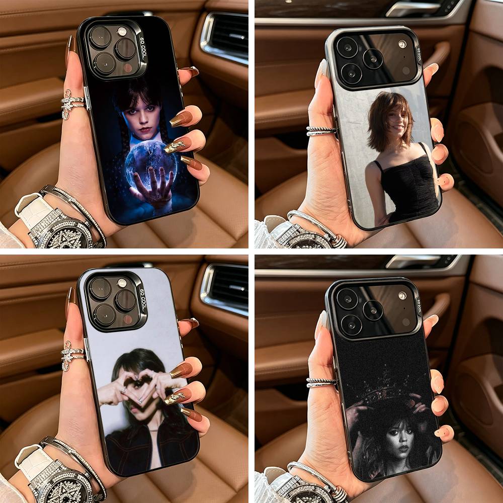Famous actress--Actress J-Jenna-O-Ortega Phone Case For IPhone17 16 11 12 13 14 15 16 Pro Max Cover Colored Silver Funda Bumber