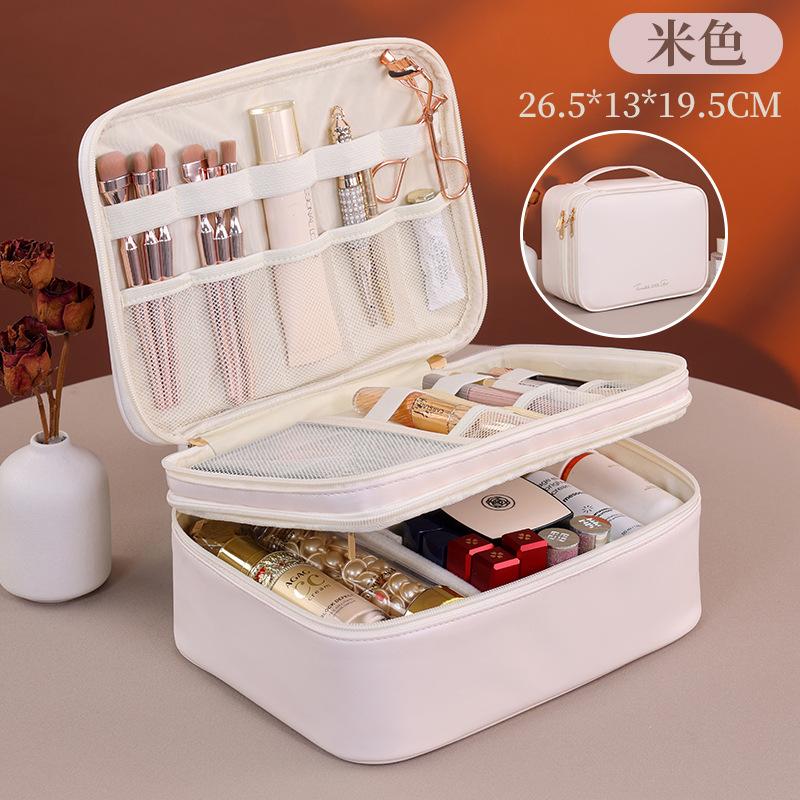 Cross Border New Product Large Double-layer Makeup Bag Capacity High-end Portable Storage Case