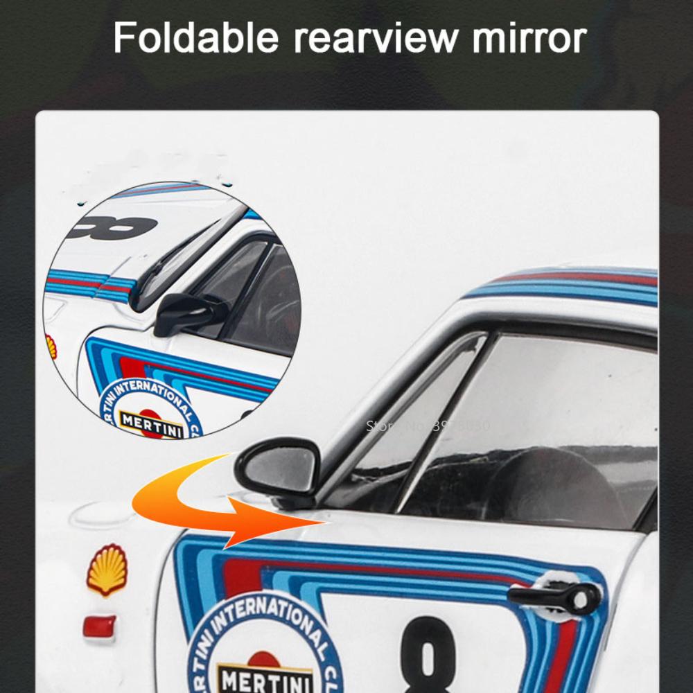 1/24 Porsche 964 Martini Modello Giocattolo Lega Diecast Vintage Classica Auto Sportiva Modello con Suono e Luce Giocattoli da Collezione per Bambini Regalo