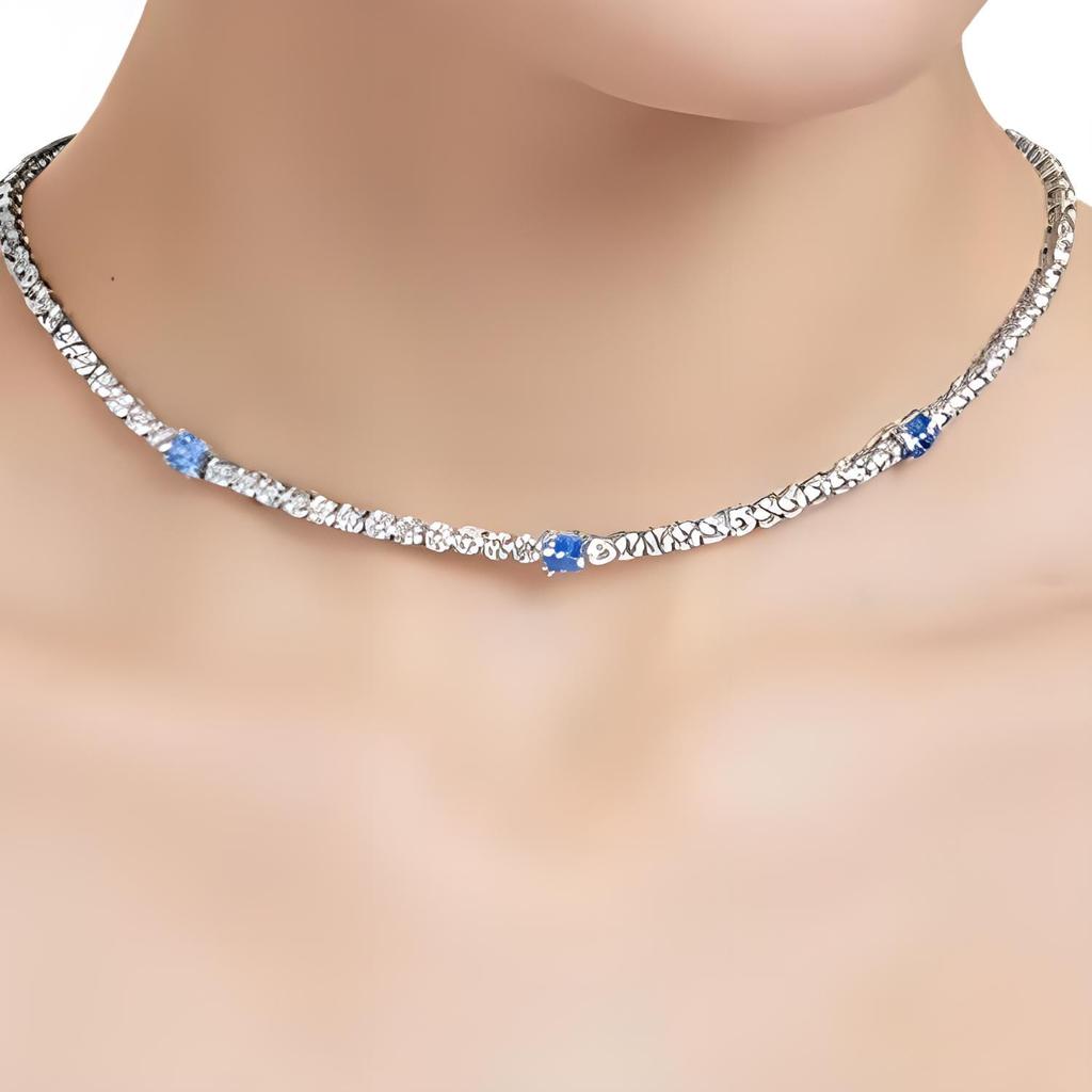 Swarovski Matrix Tennis Cubic Zircon, White Gold Plated Necklaces Women's Silver 5666167