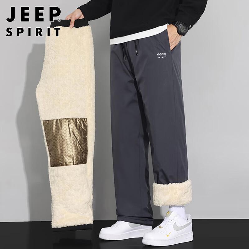

JEEP SPIRIT Men s Fleece Lined Straight Leg Casual Pants L