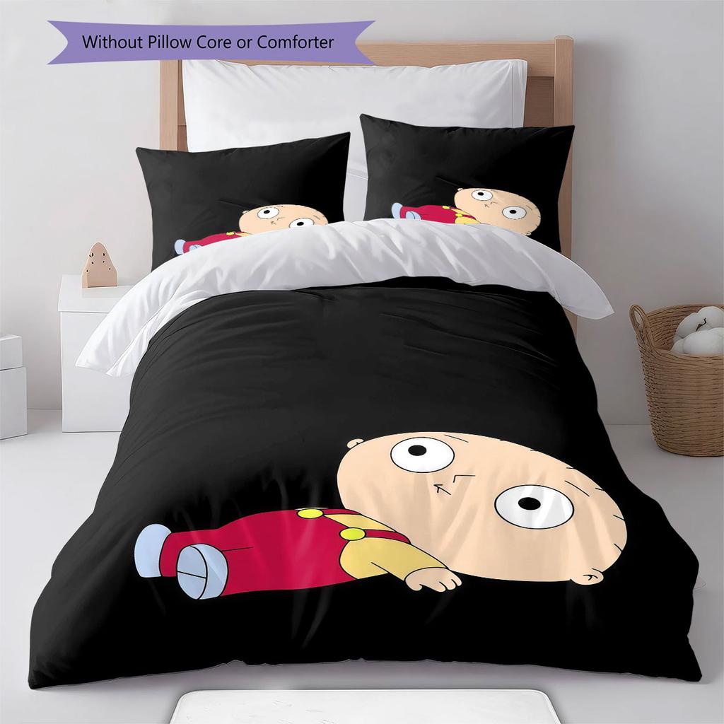 Stewie Griffin Pattern Bedding Home Decoration Birthday Gift ( 1 duvet cover + 2 pillowcase, without core),fan merchandise.