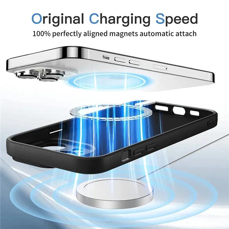 Wrist Strap Silicone Phone Case For iPhone 17 Pro 16 14 13 15 Pro Max 12 11 Plus For Magsafe Magnetic Wireless Charging Cover