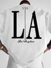 Unisexs Oversized Tshirt With Minimal Large La Usa Los Angeles Cursive Back Pattern Print Sxxl