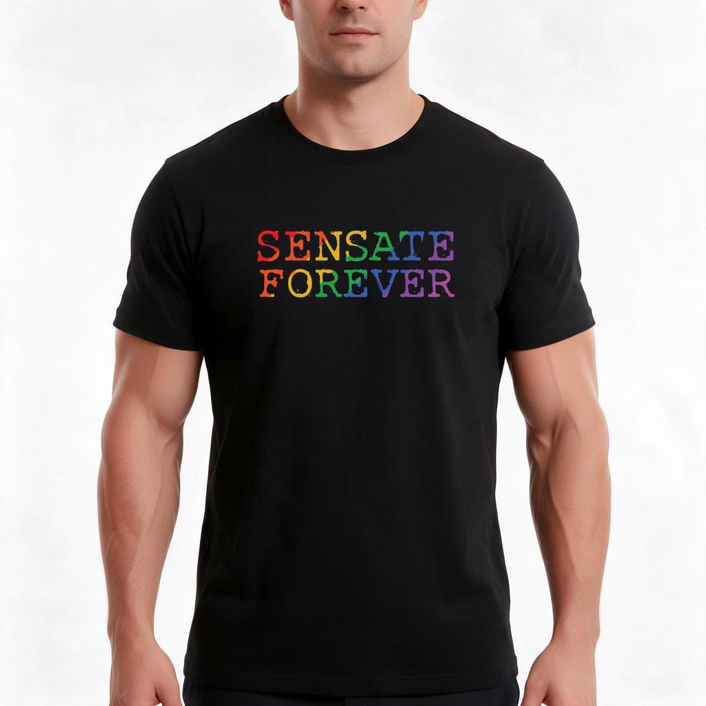 Sensate Forever TShirt Summer Casual Cotton Tee Oversized Streetwear Tops Vintage Graphic Print Loose Fit Short Sleeve