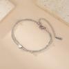 Teamer Stainless Steel Summer Love Heart Charm Bracelet Anklet for Women Girls Double Layer Chain Anklet Foot Beach Jewelry