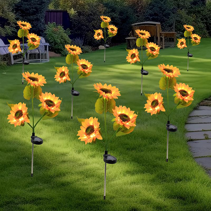 Sonnenblumen-Gartenlicht - Dekorative Nachtlampe für Außenrasen, Hof, Villa, Balkon