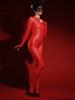 Chest Seam High Elastic Unitard Women'S Sexy Oil Shiny Glossy Sheer Transparent Bodysuit Open Crotch Jumpsuit Nightwear Shaper