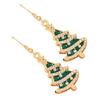 Red/Green Holiday Earrings With Crystal Accent Alloy Materials Ear Studs Comfortable Christmas Party Jewelry
