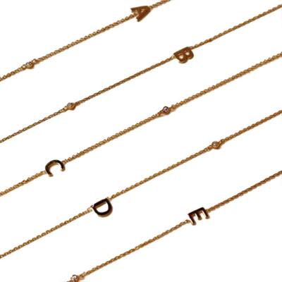 TAI (Thailand) Alphabet Necklace, Ron Herman Women's Gold Necklace, Popular Jewelry Brand, Alphabet PQRSTUVWXYZ (U-Gold)