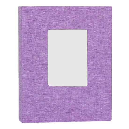 Stoff-Fotoalbum mit 208 Taschen Einsteck-Fotoalben Leinenbezug Erinnerungsbuch mit Frontfenster für Familie Jahrestag Urlaub Hochzeit Baby