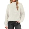Solid color pullover turtleneck sweater top long sleeve sweater for women