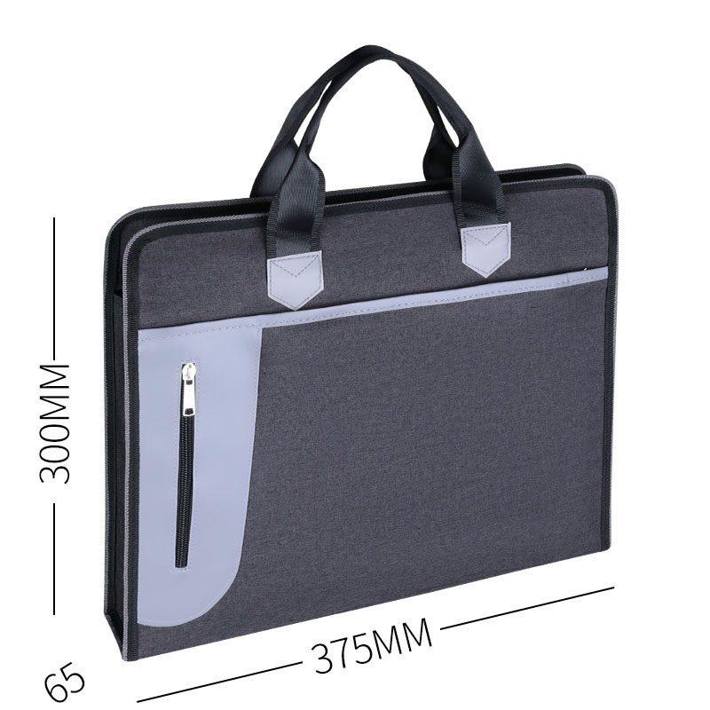 1pcs File bag canvas zipper large capacity men's official documents women's hand-held multi-layer handbag