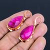 Facettierter Rubin Edelstein Kupfer Schmuck Handarbeit Frauen Ohrring Geschenk für Sie