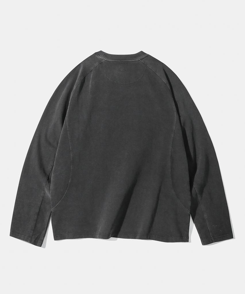 Dimiteulibeullaeg Vlad Pigment Slash Long Sleeve T-Shirt_Charcoal