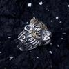 Retro Eye of God Tiger Head Zodiac Ring: Men's Adjustable Open Design