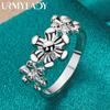925 Sterling Silver Three Flower 7-10# Ring For Women Fashion Jewelry