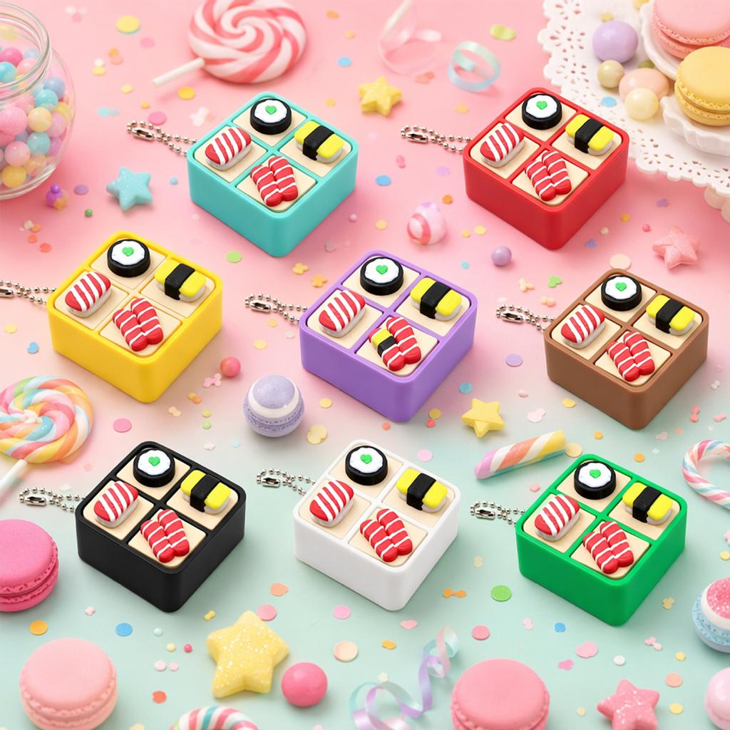 Niedliche Sushi-Tastatur Fidget Schlüsselanhänger 1 Stück Stressabbau PLA 3D Taschenanhänger für Rucksack Dekoration Teenager Tägliche Nutzung Geschenk