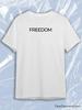 TeeSensation White Crew Neck Short Sleeve T-Shirt with Black FREEDOM Text Print