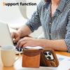 For iPhone 15 Pro Max PU Leather Back Case Card Holder Kickstand Phone Cover with Wrist Strap