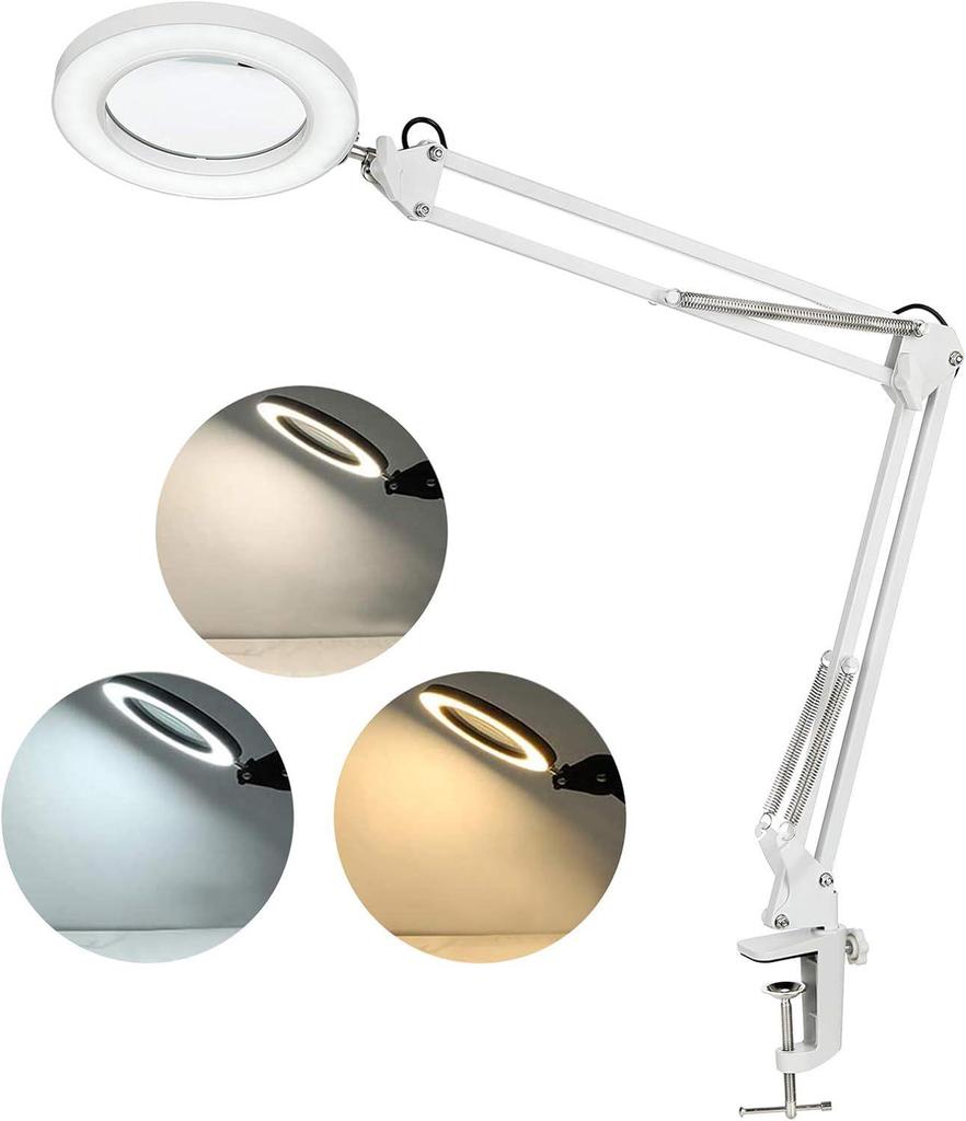 Foldable LED Magnifying Desk Lamp for Eye Protection, Reading, Nail Art, Tattoo, and Repair Work