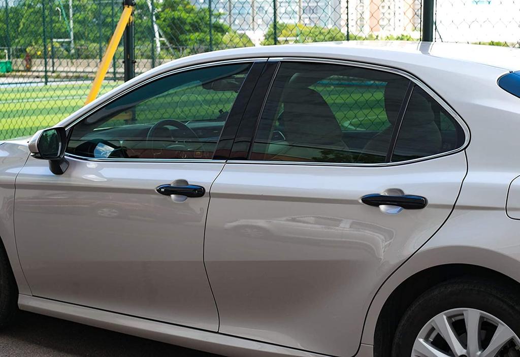 HyoLebi Door Handle Decorative Covers for Toyota Camry 70 Series Set with Holes (2017.10-2020), Anti-Scratch, 4-Piece (Black)