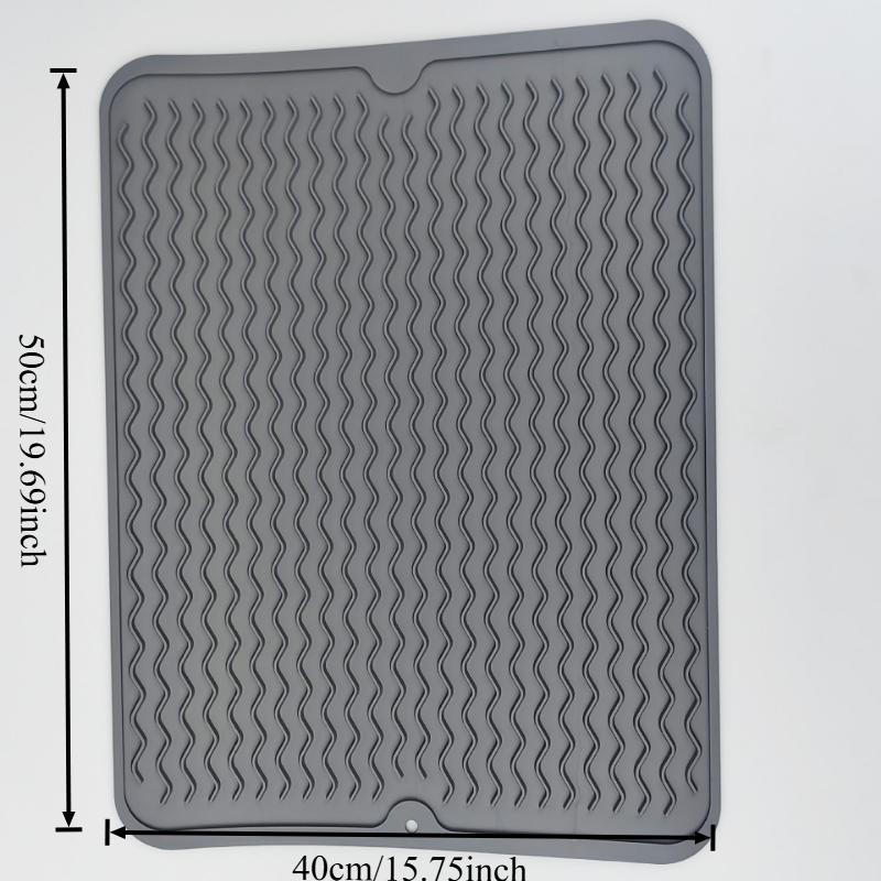 Tapis d'égouttage de comptoir de cuisine en silicone de qualité alimentaire Résistant aux hautes températures, Facile à nettoyer, Tapis de découpe silencieux pour légumes