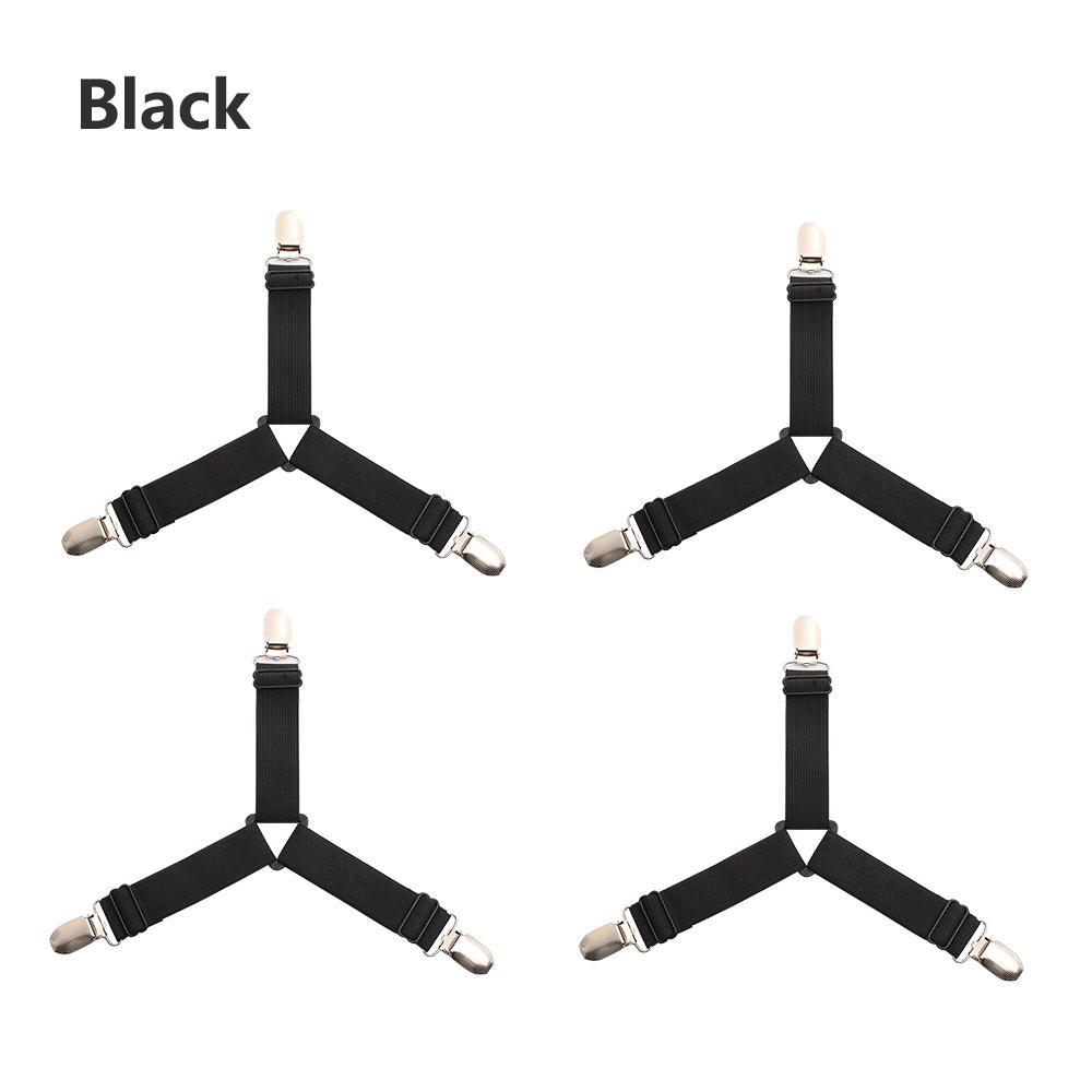 

4pcs Home Living Straps Suspenders Belt Grippers Mattress Clip Elastic Fastener Bed Sheets Buckle чёрный