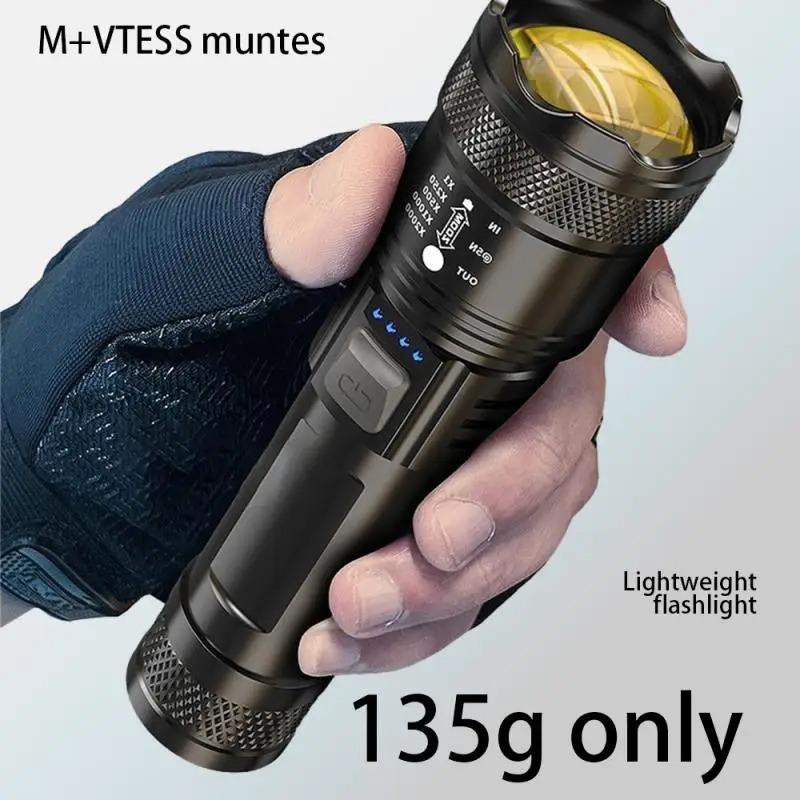 1000LM Telescopic Zoom Flashlight Outdoor White Laser USB Flashlight Flashlight Charging Household Rechargeable Emergency X1L2
