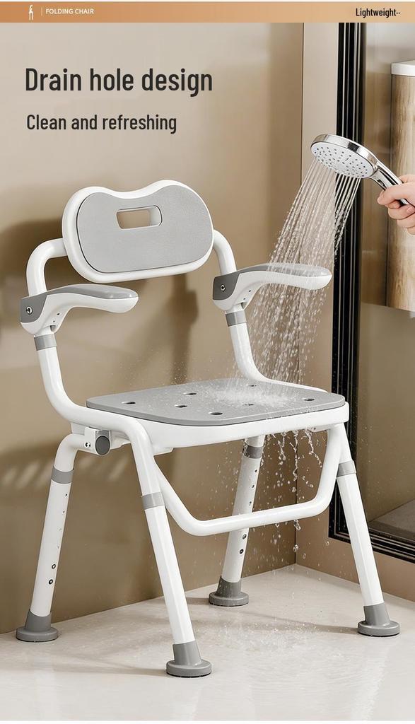 Foldable, Anti-Slip Bathing Chair and Toilet Seat for Elderly and Pregnant Women