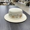 Single French Celebrity Flat Top Hat Top Hat Summer Elegant Pearl Shade Beach Sunscreen Straw Hat