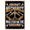 Vintage Aviation Mechanic Metal Sign - Heavy Duty Iron Wall Art Decor with Wrench