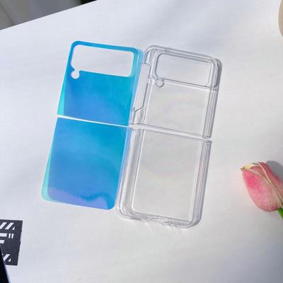 Do Samsung Galaxy Z Flip 4 etui przezroczyste składane etui z dżemem laserowym do Samsung Z Flip 3 5g Zflip4 odporna na wstrząsy twarda tylna pokrywa