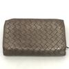 BOTTEGA VENETA Intrecciato Zip Around Wallet Folded wallet Leather Brown