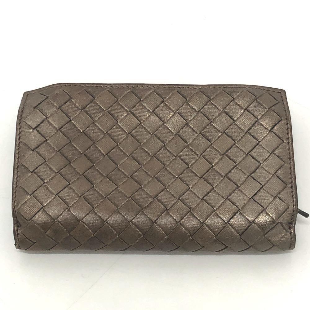 BOTTEGA VENETA Intrecciato Zip Around Wallet Folded wallet Leather Brown