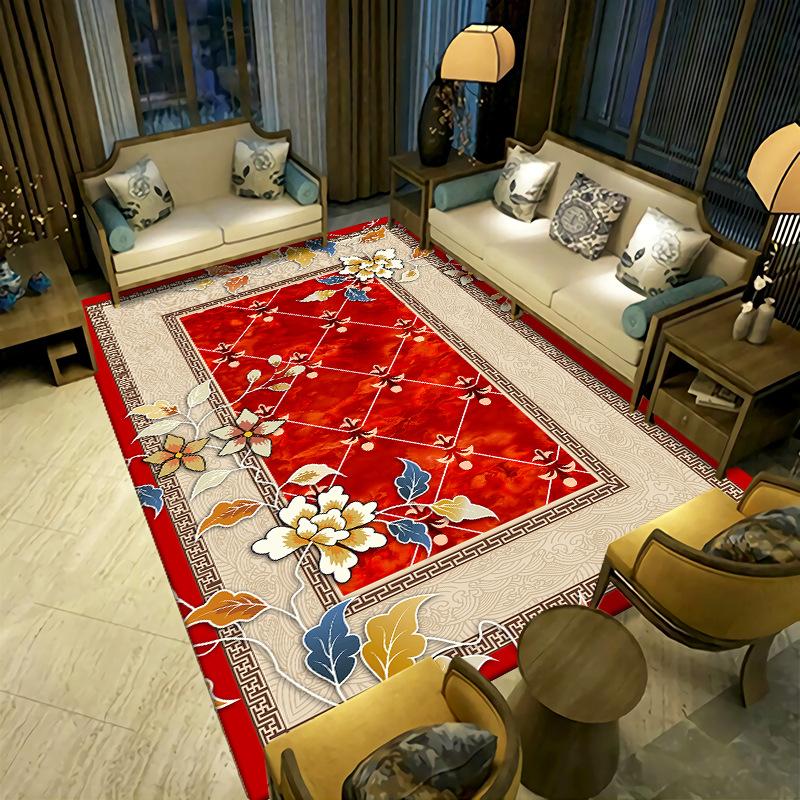 New Chinese Style Living Room Carpet Coffee Table Sofa Bedroom Bedside Carpet Easy To Maintain for Home Use