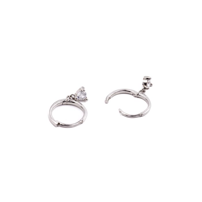 Boucles d'oreilles - LUXENTER - Xomi - Argent 925 - Zircone Cubique - Créole