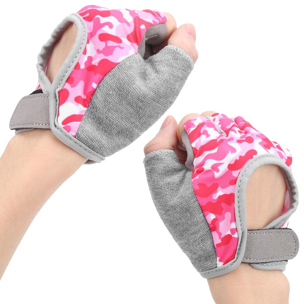 1 Pair Kids Half Finger Cycling Gloves NonSlip Breathable Gloves for Riding Bicycle Sports(XS )