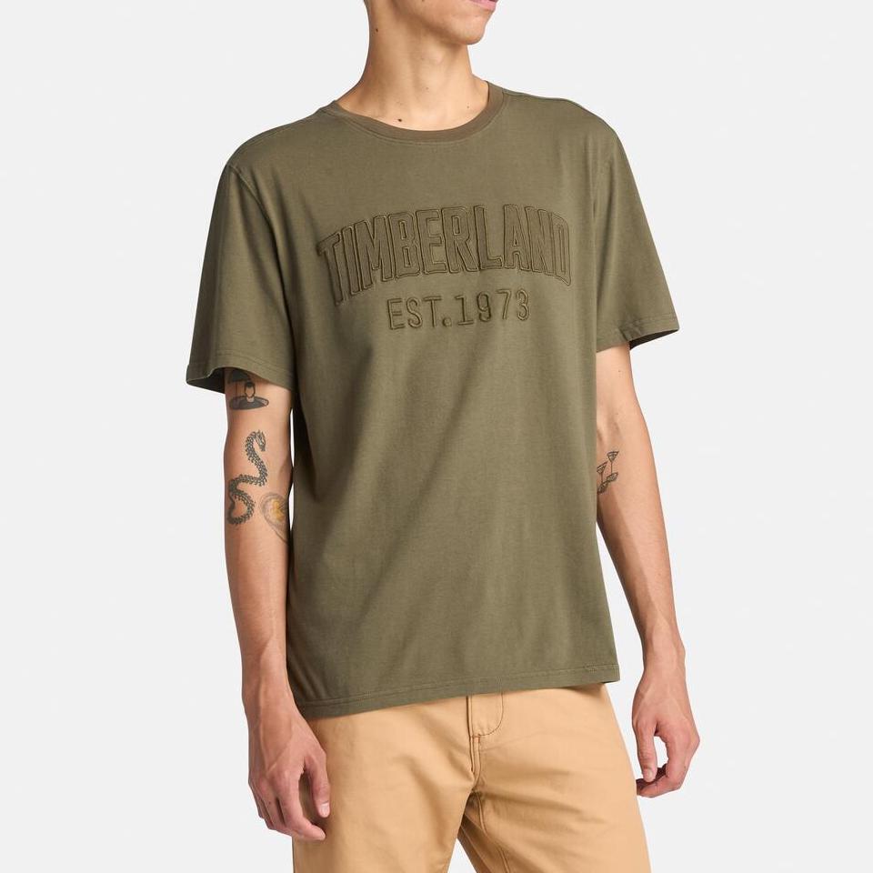 Timberland Short Sleeve Summer Comfortable Casual Breathable Printed T-Shirt Men Tops Army-Green A6QVVA58