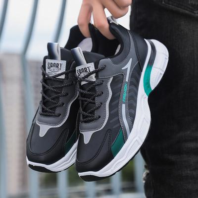 Men's Shoes New 2024 Leather Platform Dad Shoes Youth Student Leisure Sports Running Shoes