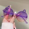 1/7 Pcs Round Children Sunglasses  New Cute Cat Shaped Candy Color Decor Shades for Girls Trendy Stylish Kids Sun Glasses